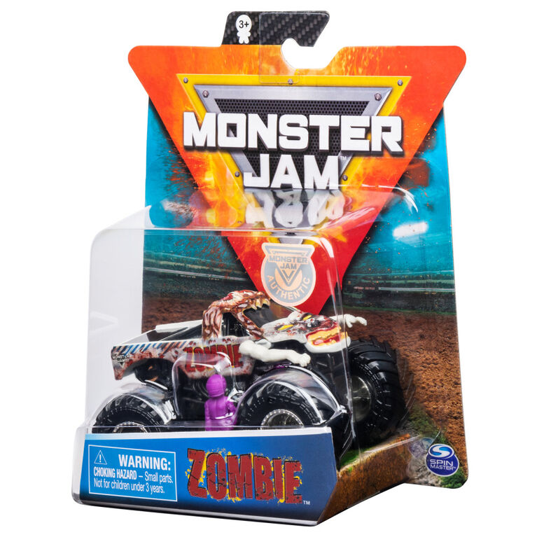 Monster Jam, Official Zombie Monster Truck, Die-Cast Vehicle, Crazy Creatures Series, 1:64 Scale