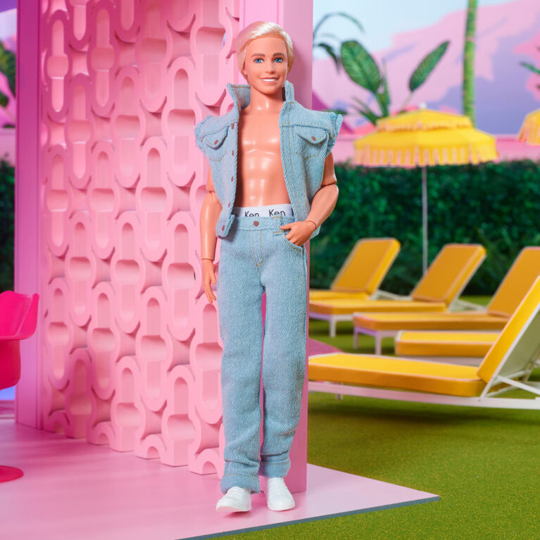 Barbie The Movie Collectible Ken Doll Wearing Denim Matching Set