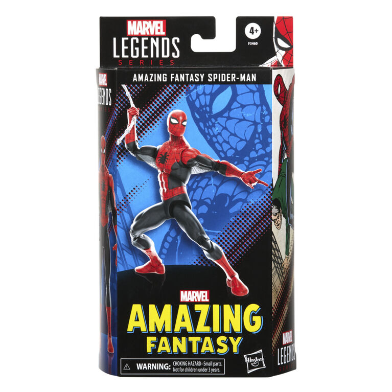 Marvel Legends Series Spider-Man 60th Anniversary Amazing Fantasy Spider-Man 6-inch Classic Comics Action Figures, 9 Accessories