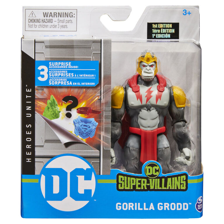 DC Comics, Figurine articulée GORILLA GRODD de 10 cm avec 3 accessoires mystère, Adventure 2
