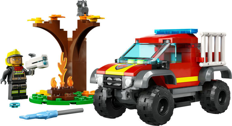 LEGO City 4x4 Fire Truck Rescue 60393 Building Toy Set (97 Pieces)