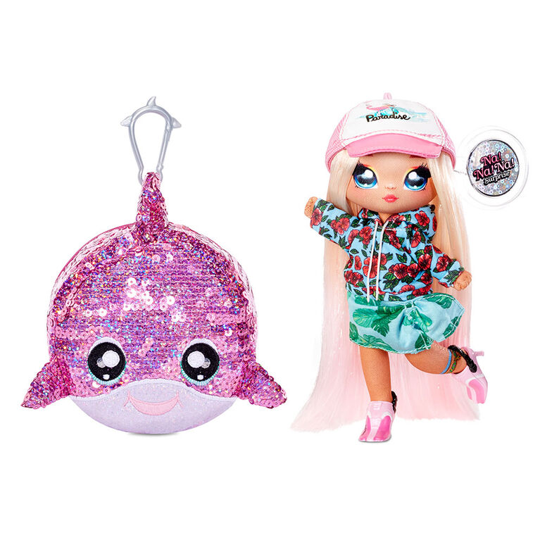 Na! Na! Na! Surprise 2-in-1 Fashion Doll and Sparkly Sequined Purse Sparkle Series - Krysta Splash, 7.5" Surfer Doll