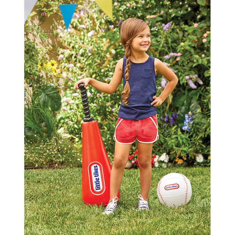 Little Tikes Totally Huge Sports T-Ball Set with Oversized Inflatable Baseball, Huge Inflatable Bat, and Plastic Tee