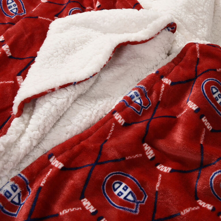 Couverture à capuche des Canadiens de Montréal de la LNH (50 x 70 po)