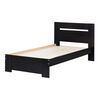 Reevo Complete Bed with Headboard- Black Onyx