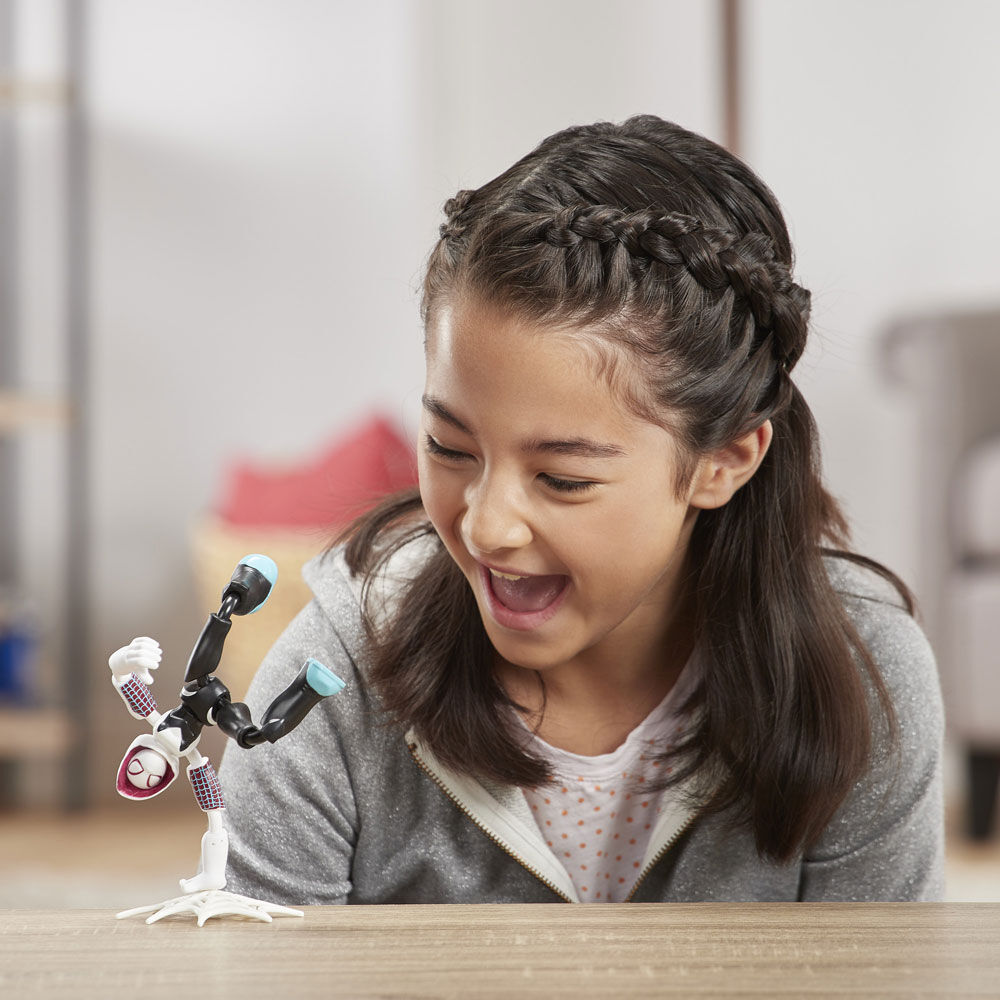 Marvel Spider-Man Bend and Flex Ghost-Spider Action Figure Toy, 6-Inch Flexible Figure