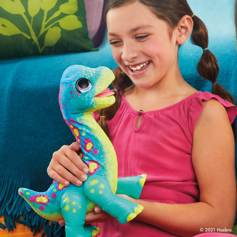 furReal Snackin' Sam the Bronto Interactive Animatronic Plush Toy, 40+ Sounds and Reactions