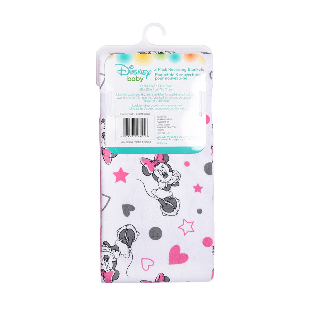 Disney Baby 3 Pack Receiving Blankets Minnie Mouse Toys R Us