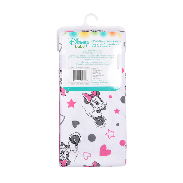 Disney Baby Paquet De 3 Couvertures Pour Nouveau Ne Minnie Mouse Toys R Us Canada