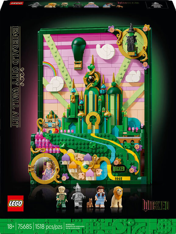 LEGO Wicked Emerald City Wall Art Aesthetic Fantasy Room Decor Gift for Adults 75685