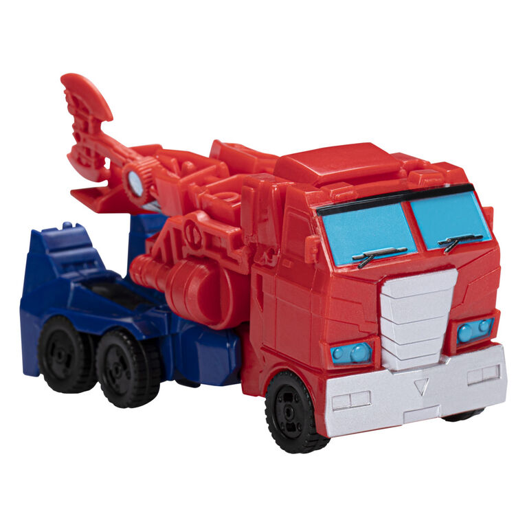 Transformers Buzzworthy Bumblebee Toys 1-Step Changer Optimus Prime Converting Action Figure, 4.25-inch