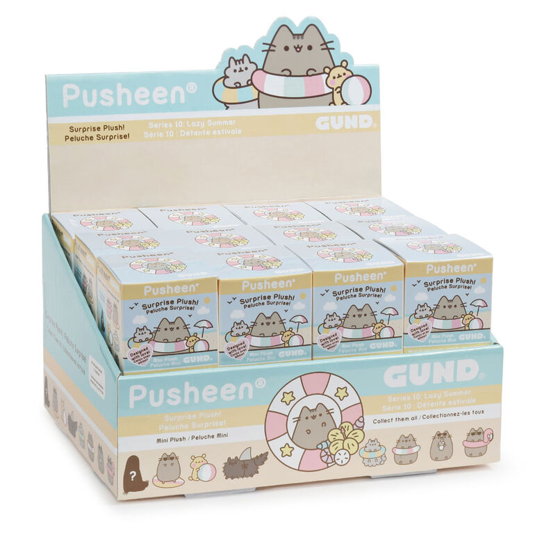 GUND, Pusheen, Boîte surprise série 10, Peluche Détente estivale, 7 cm