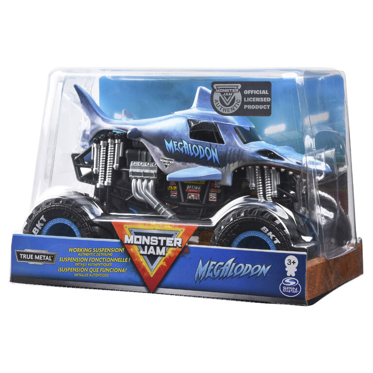 Monster Jam, Official Megalodon Monster Truck, Die-Cast Vehicle, 1:24 Scale