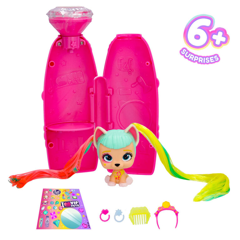 VIP Pets Mini Fans Glam Gems - Comprend les VIP Pets et 6 accessoires surprises | Enfants à partir de 3 ans