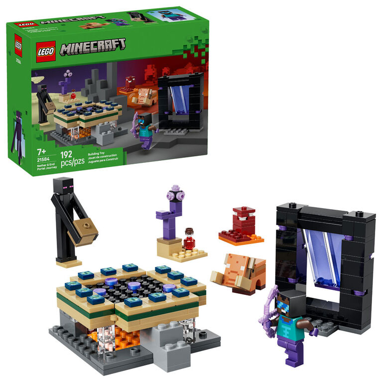 LEGO Minecraft Nether & End Portal Journey Building Toy for Boys, Girls, & Kids, Ages 7+ - 21584