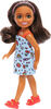 Barbie Chelsea Doll, Small Doll Wearing Removable Blue Dress with Brown Hair & Green Eyes