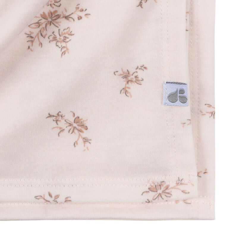 Just Born  - 2 piece Swaddle Blanket+Headband Pink Floral