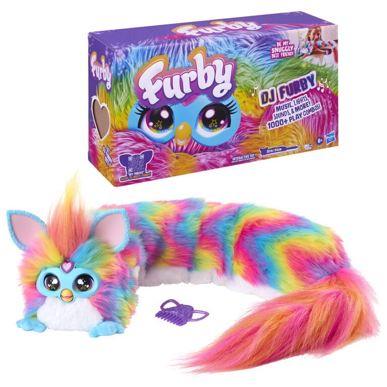 Furby DJ Furby Rainbow Electronic Plush Toy for Girls & Boys 6+ - English Version