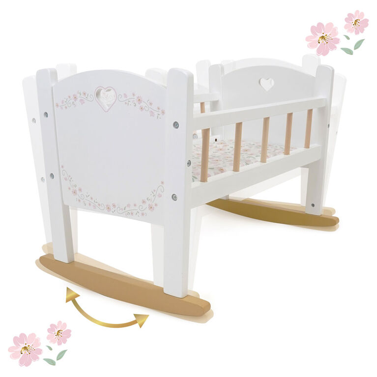 Berceau en bois pour poupée, Little Flora - Notre exclusivité
