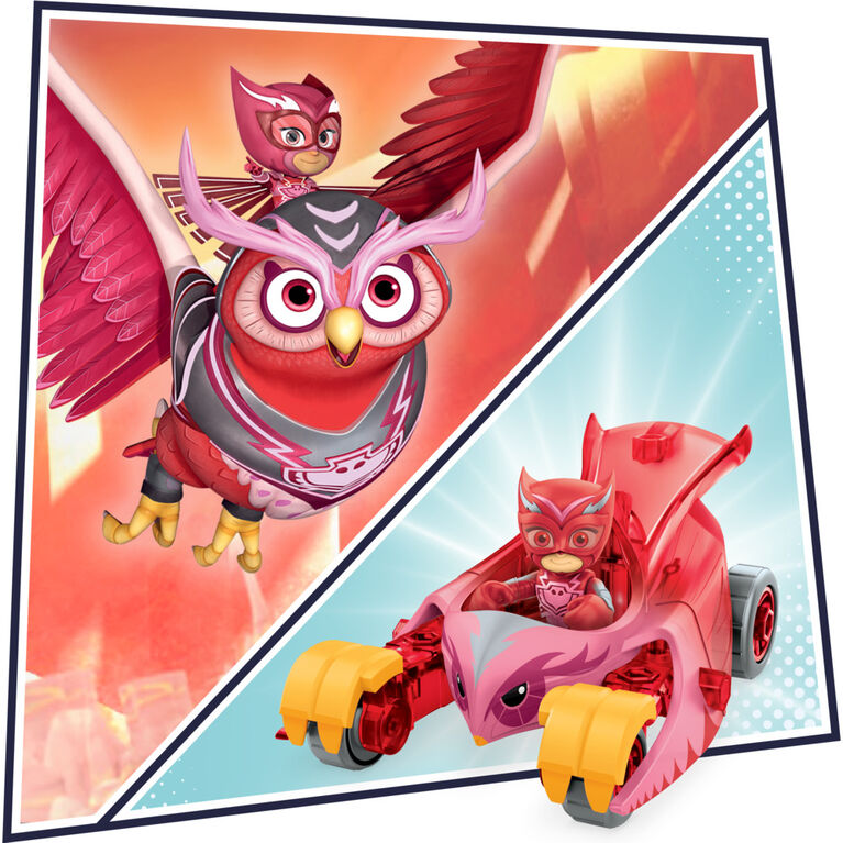 Pyjamasques Animal Power, Astro-Hibou, véhicule et figurine articulée Bibou - Édition anglaise