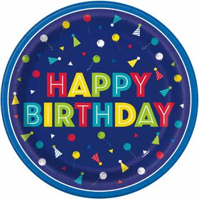 Peppy Birthday  9"  Plates, 8 pieces - English Edition