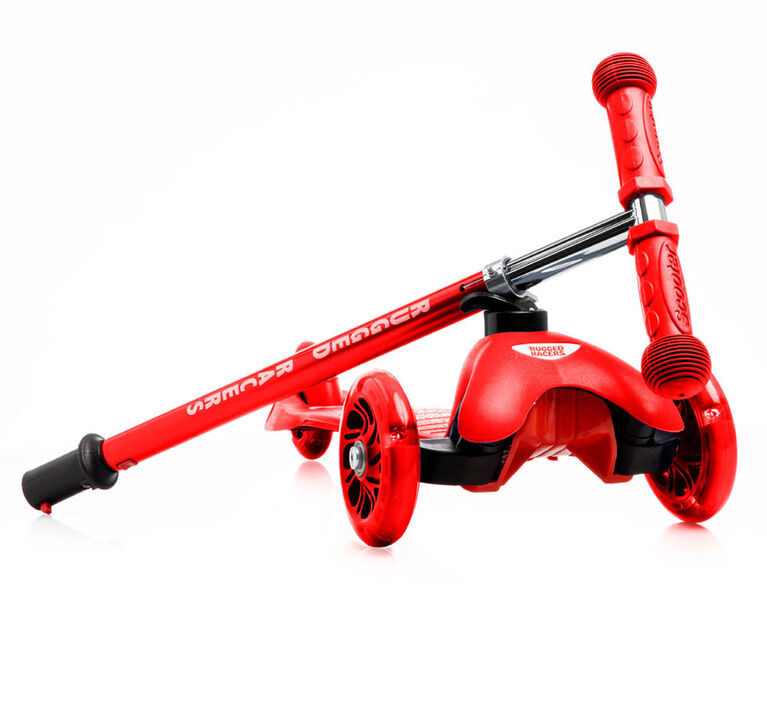 Rugged Racer Mini Deluxe 3 Wheel Kick Scooter - Red - English Edition