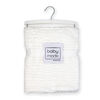 Signature Mode Bébé Couverture en peluche striée : blanc