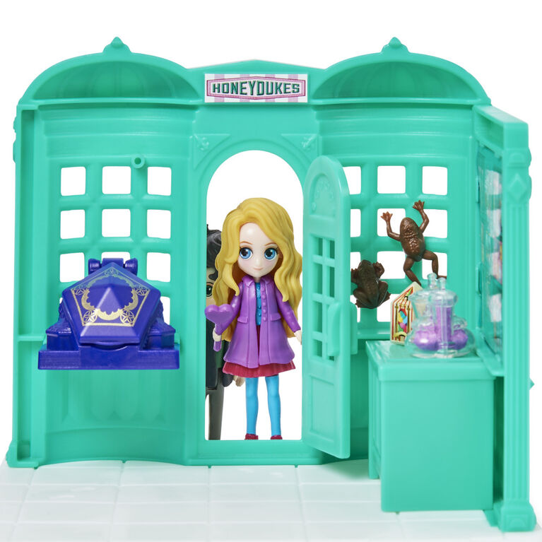 Wizarding World Harry Potter, Magical Minis, Boutique de bonbons Honeydukes avec 2 figurines exclusives et 5 accessoires