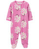 Carter's Floral Snap Up Fleece Sleep and Play Pajamas Pink  NB