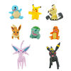Pok&eacute;mon - Multipaquet de figurines de combat - Bulbizarre (Bulbasaur), Carapuce (Squirtle), Pikachu, &Eacute;voli (Eevee), Mimiqui (Mimikyu), Noctali (Umbreon) and Mentali (Espeon)