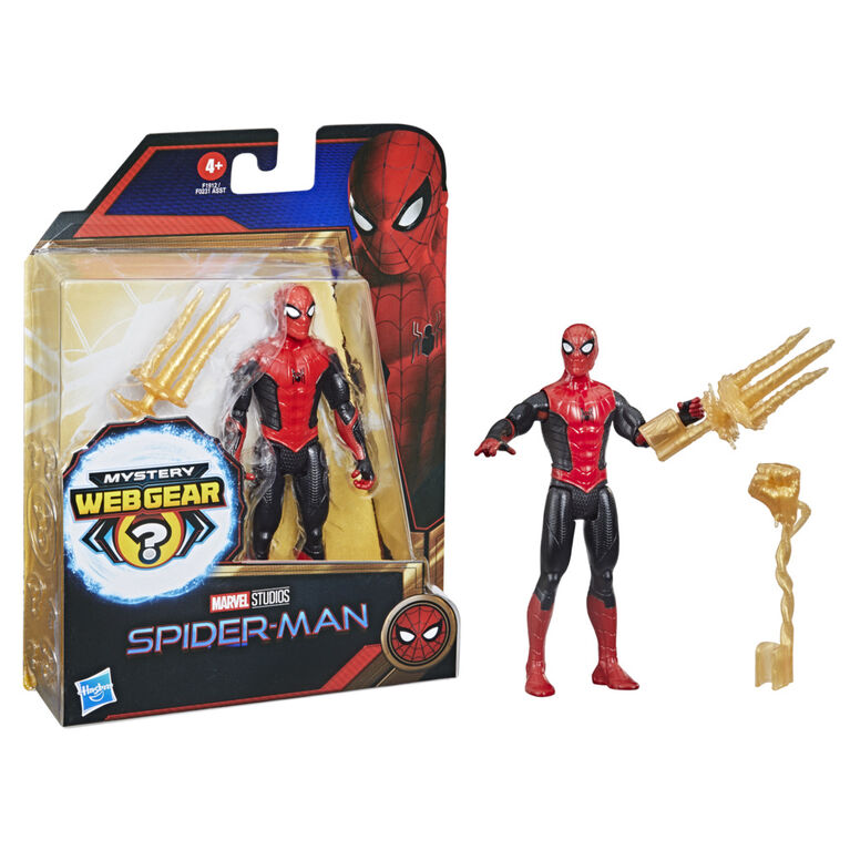 Marvel Spider-Man Mystery Web Gear Upgraded Black and Red Suit Spider-Man Action Figure