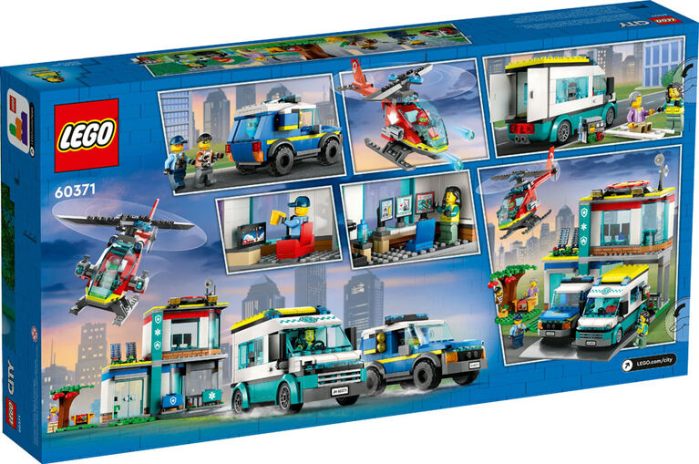 LEGO City Emergency Vehicles HQ 60371 Building Toy Set (706 Pieces)