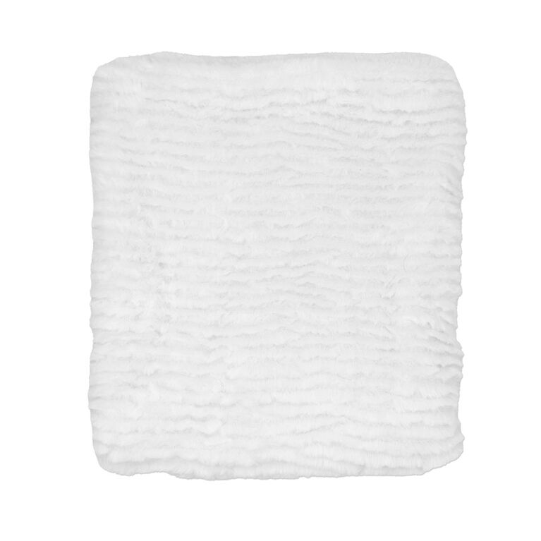 Signature Mode Bébé Couverture en peluche striée : blanc