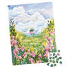 Puzzles Spin Master, Iris en bord de mer, Puzzle de 500 pièces par l'artiste Laivi Põder représentant un paysage de fleurs, avec poster