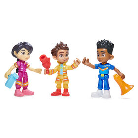 Disney Junior Firebuds Action Figures Gift Pack with 3 Collectible Kids Toys: Bo, Jayden and Violet and Accessories