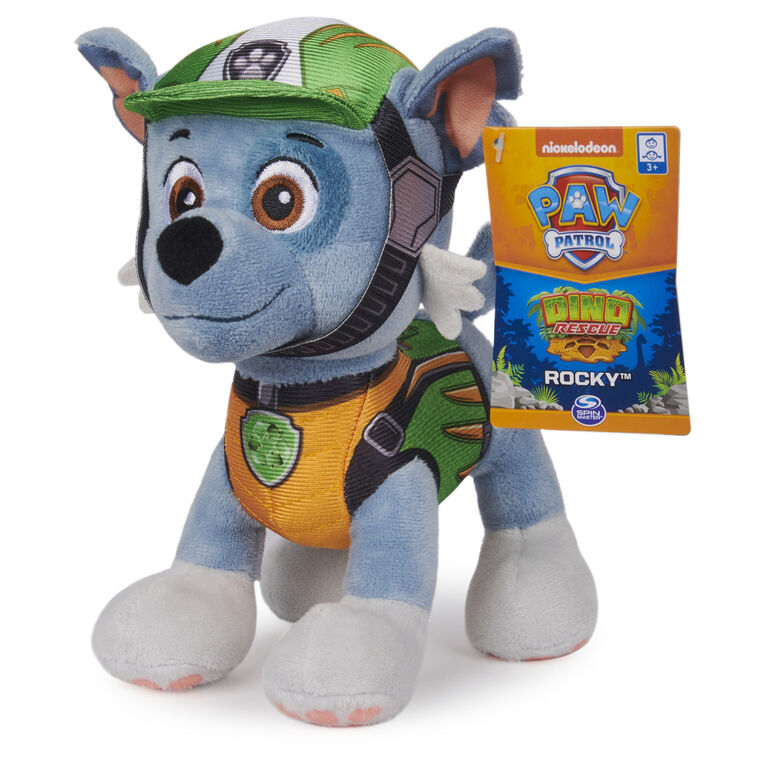 PAW Patrol, Dino Rescue Rocky, Stuffed Animal Plush Toy, inch