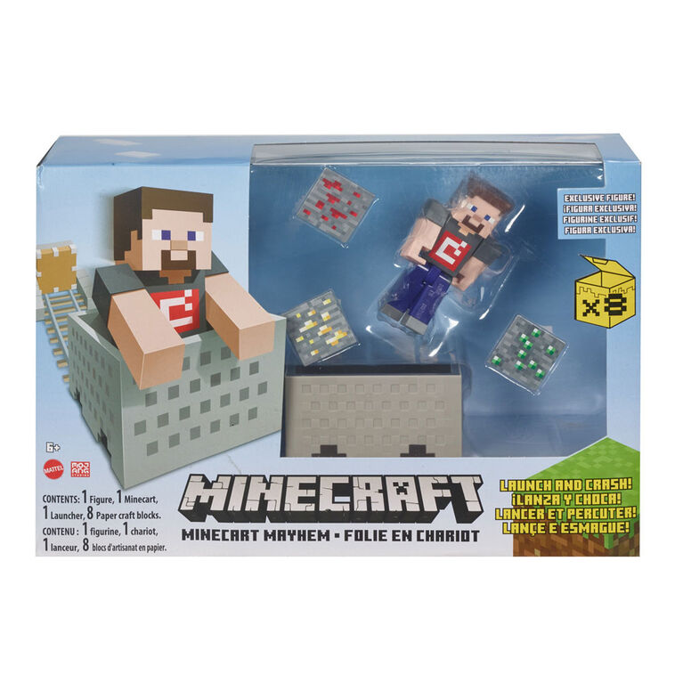 Minecraft-Coffret Wagonnet -Coffret avec figurine Steve et accessoires