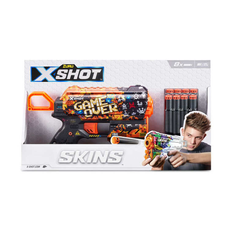 Zuru X-Shot Skins Flux Dart Blaster - Game Over (8 fléchettes)