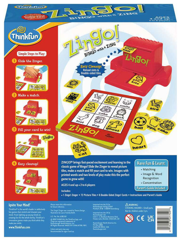 Thinkfun games - Zingo! Bingo with a Zing - English Edition
