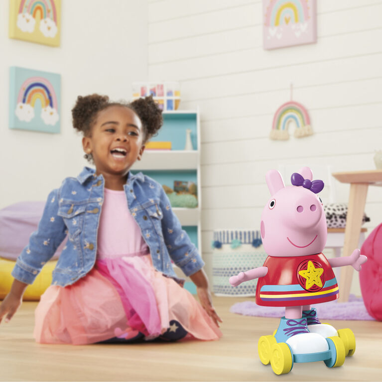 Peppa Pig Roller Disco Peppa Skating Toy, Features Pull-and-Go Action (English)