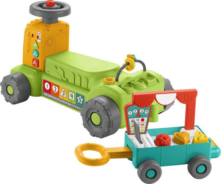 Fisher-Price Laugh and Learn 4-in-1 Farm to Market Tractor Ride-On Learning Toy Multilanguage Version