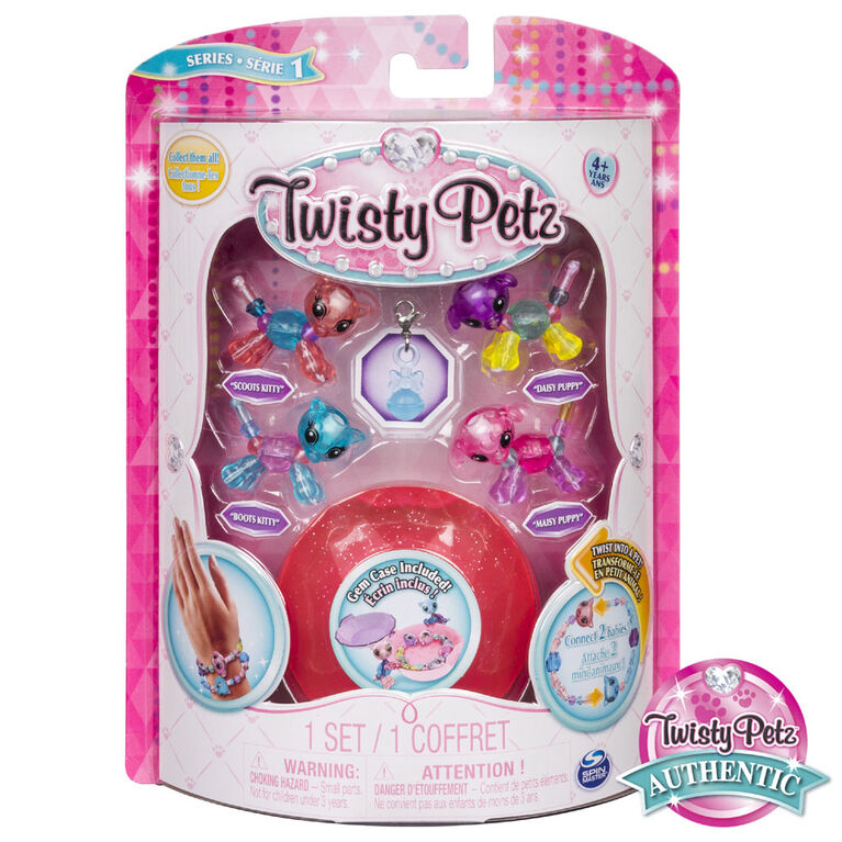 Twisty Petz - Pack de 4 - Bijoux pour enfants à collectionner Chatons et chiots