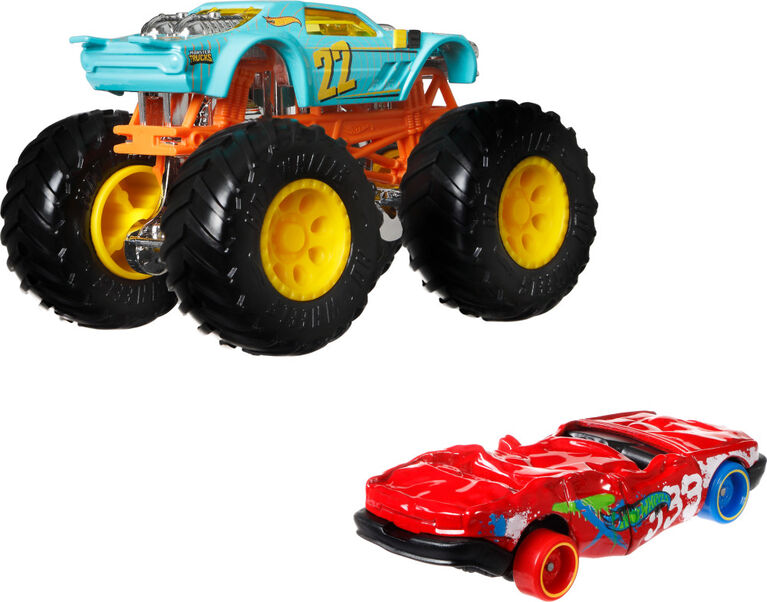 Hot Wheels - Monster Trucks - Véhicules à échelle 1:64, coffret de 2