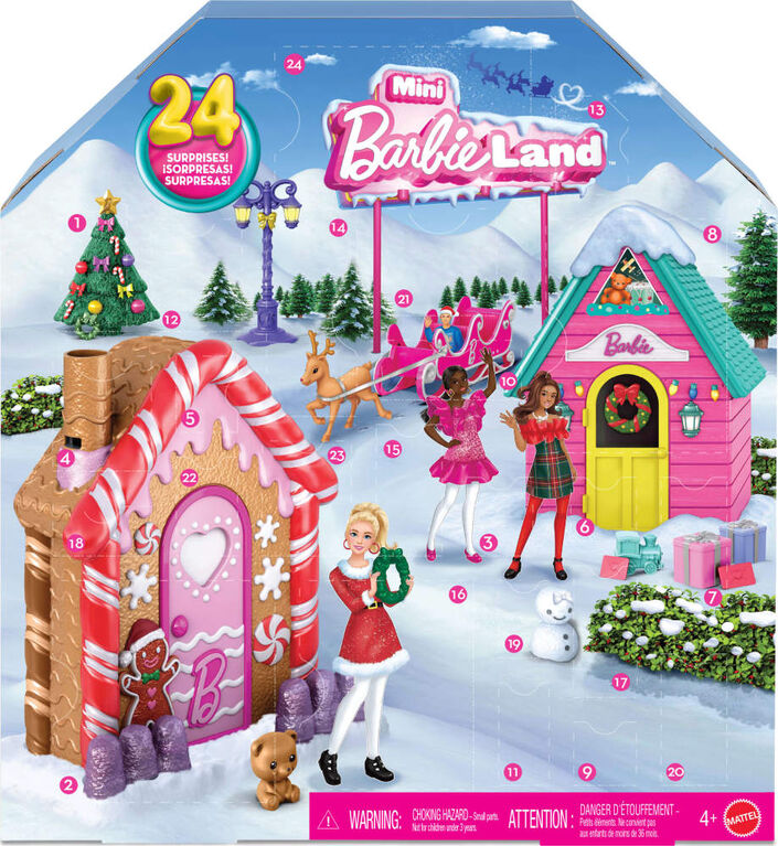 Barbie Mini BarbieLand Collectible Advent Calendar with 1.5-Inch Dolls & 24 Days of Surprises