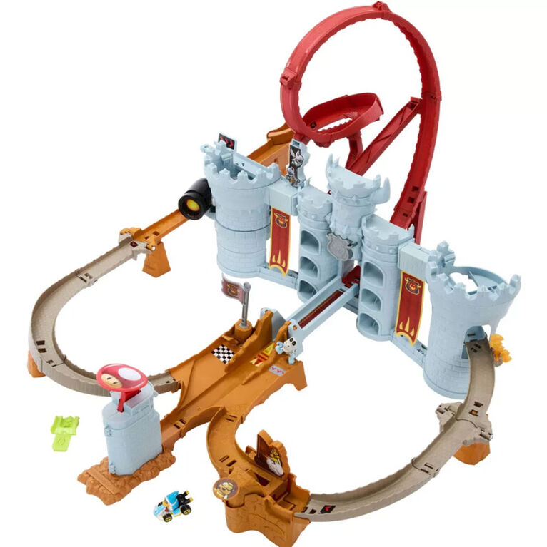 Hot Wheels Mario Kart Bowser's Castle Track Set with 1:64 Scale Die-Cast Kamek Toy Vehicle & Storage