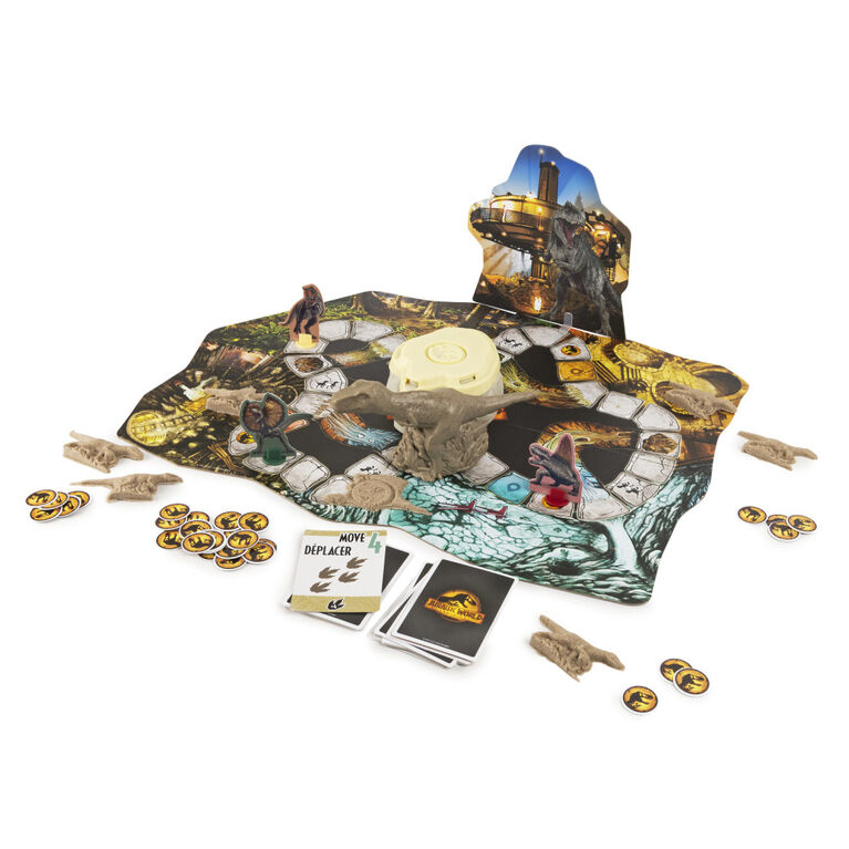 Jurassic World Dominion, Stomp N' Smash Board Game Sensory Dinosaur Toy with Kinetic Sand