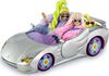 Cabriolet Barbie Extra, Voiture 2places Argentée et Pailletée avec Roues qui Tournent