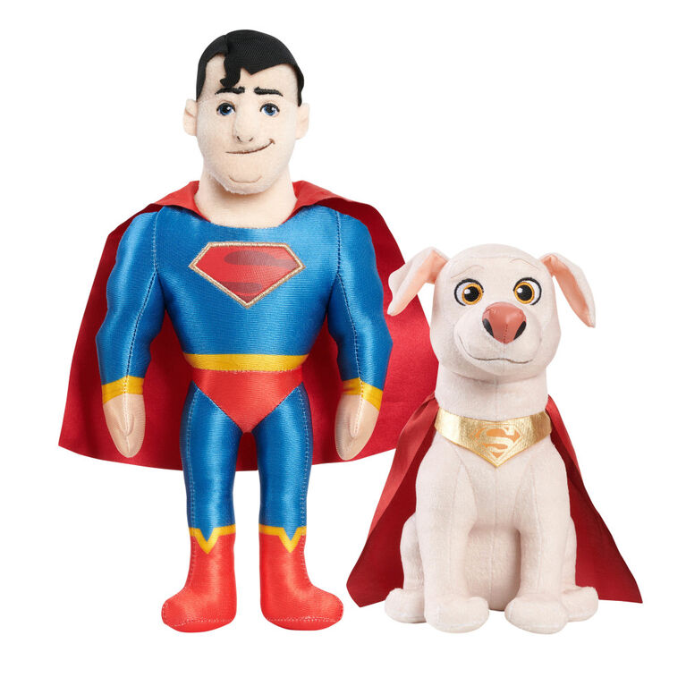 DC Super Pets SUPERMAN and KRYPTO Superdog Companion 2-Pack Plush 12-inch Stuffed Toys - R Exclusive