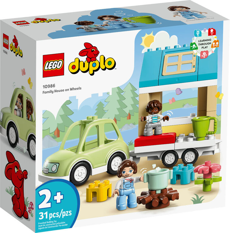 LEGO DUPLO Town Family House on Wheels 10986 Building Toy Set (31 Pieces)