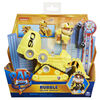 PAW Patrol, Rubble's Deluxe Movie Transforming Toy Car with Collectible Action Figure